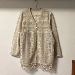 美品⚫︎レースカーディガン⚫︎ホワイトベージュ — image 1