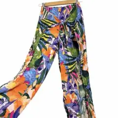 コナソル ボタニカル ワイドパンツ スリット 花 Ｓ 多色 再生樹脂 リゾート — image 1