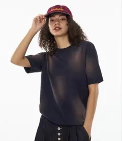 WISH FOR EVER Tシャツ ネイビー フェード Mサイズ 試着保管のみ — image 1