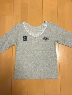 shalom shalomclub LACE TOP Tシャツ (グレー) — image 1