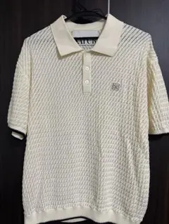 SATUR クリーム色 網目編み ポロシャツ — image 1