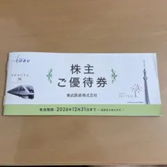 【新品未使用】東武鉄道 株主ご優待券 　切り取り無し — image 1