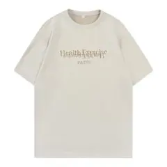 【新品・未使用】英字ロゴ Tシャツ ベージュ Mサイズ ゆったりシルエット✨️ — image 1