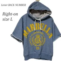 【Letter BACK NUMBER】レディース半袖パーカー プリント — image 1