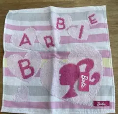 Barbie ミニタオル ハンカチ ピンク ストライプ — image 1