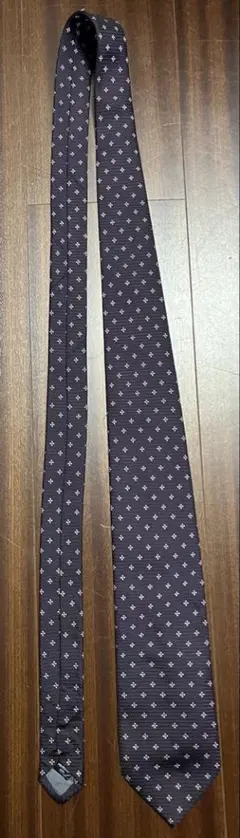 ダークパープル：ネクタイ：幾何学模様：ポリエステル100%：メンズ：スーツ：洋服 — image 1