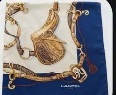 LANCEL PARIS スカーフ 馬具柄 ブルー(60cmx60cm) — image 1
