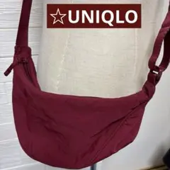 UNIQLO ラウンドミニショルダーバッグ　バーガンディ 三日月　UNISEX — image 1