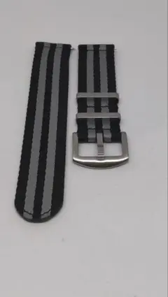 ナイロン製ストライプ時計バンドブラックGLAY22mm — image 1