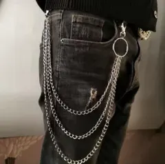 リング付き✨3連 ウォレットチェーン シルバー 45cm 50cm 55cm — image 1