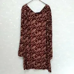 【ギャップ】Gap 長袖チュニックボルドー 総柄　L — image 1