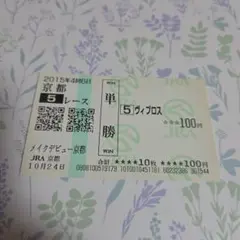 ヴィブロス　メイクデビュー京都　現地単勝馬券♪ — image 1