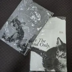 【新品未使用】猫プリント 半袖Tシャツ 2枚セット 白 グレー フリーサイズ — image 1