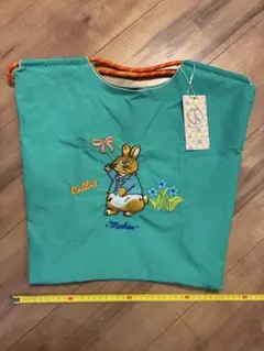 新品未使用品 D.KELLY トートバッグ ウサギ刺繍 グリーン — image 1