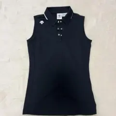 DESCENTE GOLF レディース　ノースリーブポロシャツ　新品　ブラック系 — image 1