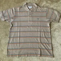LACOSTE Classic Fit ポロシャツ ベージュ ボーダー — image 1