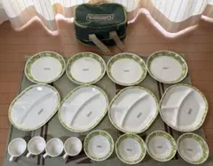 【Colemanコールマン メラミン食器セット 4人用 収納バッグ付き 廃盤品】 — image 1