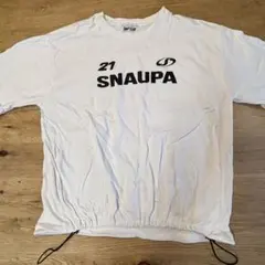 【美品】SNAPCLUB SNAUPA ロゴT／ホワイト L ドローコード付き — image 1