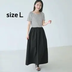 coca ボーダー切り替えワンピース 半袖 — image 1