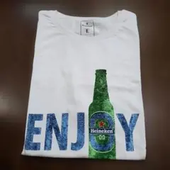 ◇Heineken Tシャツ◇ホワイト◇ENJOY◇Lサイズ◇綿100%◇ — image 1