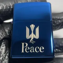 Peace ピース ブルー 青色 オイルライター — image 1