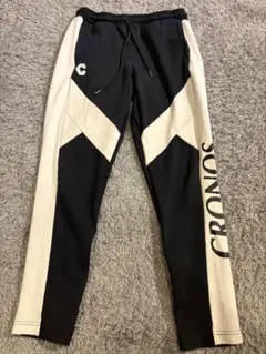 CRONOS スウェットパンツ ブラック×ホワイト Lサイズ — image 1