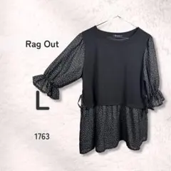 Rag Out ラグアウト 黒 ドット チュニック L 七分袖 洗える 春秋 — image 1