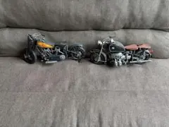【大型】アイアンオブジェ ヘリコプター＆バイク模型セット ガレージインテリア — image 1