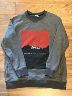 NANGA グレー レッド スウェット L — image 1
