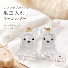 フレンチブルドッグ 犬の毛収納 メモリアル 毛玉 キーホルダー 大2個セット — image 1