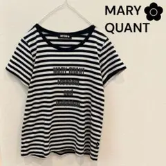 MARY QUANT マリークワント ボーダー 半袖 Tシャツ M ロゴ — image 1