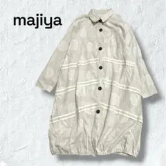 美品夢地哉 majiya 綿麻 ドット バルーン シャツ ワンピース チュニック — image 1
