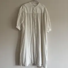 ESSEME 刺繍入りロングシャツワンピース ホワイト　Lサイズ — image 1
