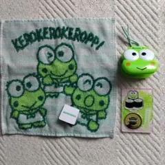 サンリオ　ケロッピお寿司アクリルスタンド カスタネット　ミニハンカチセット — image 1