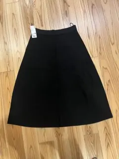 UNIQLO ウォッシャブルミラノリブフレアスカート ブラック XL — image 1