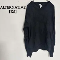 一点限り✨ALTERNATIVE 【XS】ブラック 長袖　トレーナー スウェット — image 1