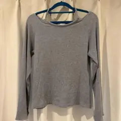 ehka sopo 長袖 リブカットソー グレー フリーサイズ — image 1