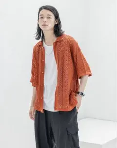本日限定お値下げ 新品 レイジブルー 五部袖ニットカーディガン M テラコッタ — image 1