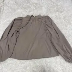 RETRO GIRL レディース　長袖シャツ・ブラウス　リボン　ベージュ — image 1
