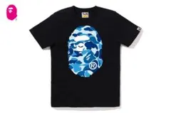 A BATHING APE ブルーカモ 猿ロゴ Tシャツ — image 1