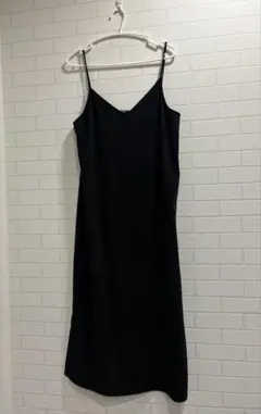 UNIQLO ユニクロ クレープキャミロングワンピース M 黒 — image 1