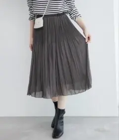 ロペピクニック プリーツスカート　チャコール　グレー — image 1