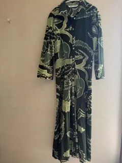 ZARA 花柄 長袖シャツワンピース XS — image 1