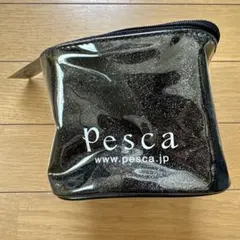 未使用　タグ付　ペスカ　ラメメイクポーチ　黒 — image 1