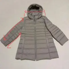 ダウンコート　フード付き　グレー　軽量 — image 1