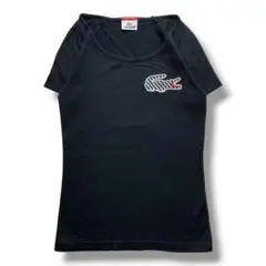 F1622　【即購入OK】　LACOSTE　ビッグロゴTシャツ　M　ブラック — image 1