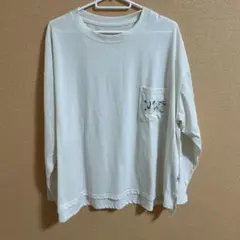 新品　レディース長袖Ｔシャツ 猫　アイボリー☆3Lサイズ — image 1