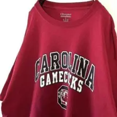 チャンピオン カロリーナ ゲームコックス Tシャツ L レッド 赤 古着 — image 1
