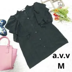 ✨美品✨♥a.v.v♥シャツ/ブラウス（M）黒/フリル — image 1