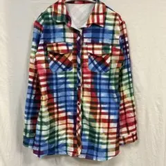 マルチカラー チェック柄 長袖シャツ Mサイズ — image 1